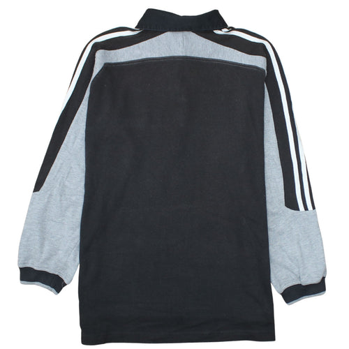 Adidas Men's Black Long Sleeve Collared Sports T-Shirt Size M