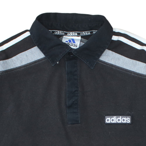 Adidas Men's Black Long Sleeve Collared Sports T-Shirt Size M