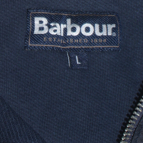 Barbour Men Blue L 1/4 Zip Cotton Sweatshirt Pullover