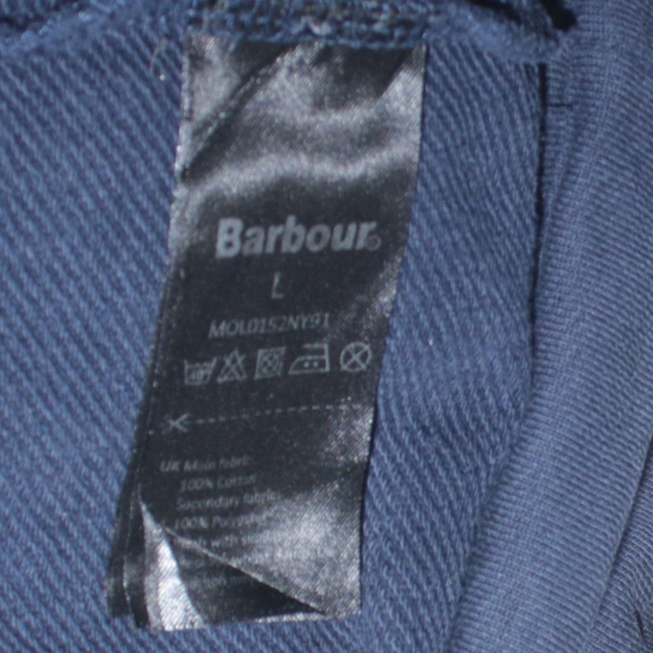 Barbour Men Blue L 1/4 Zip Cotton Sweatshirt Pullover
