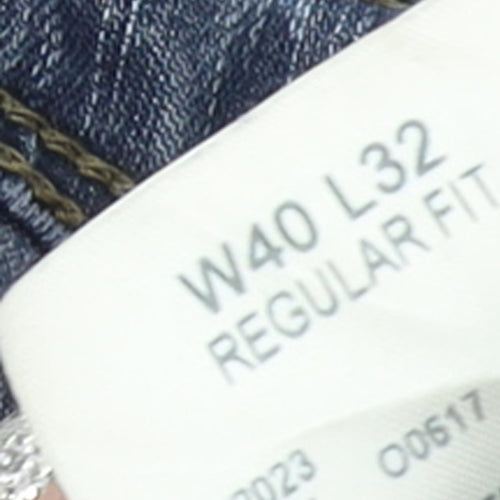 Wrangler Men's Blue Regular Fit Straight Denim Jeans W40 L32