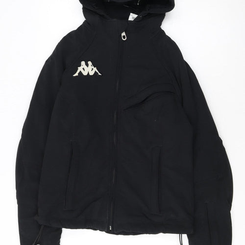 Kappa Womens Black XL Hooded Full Zip Winter Puffer Jacket