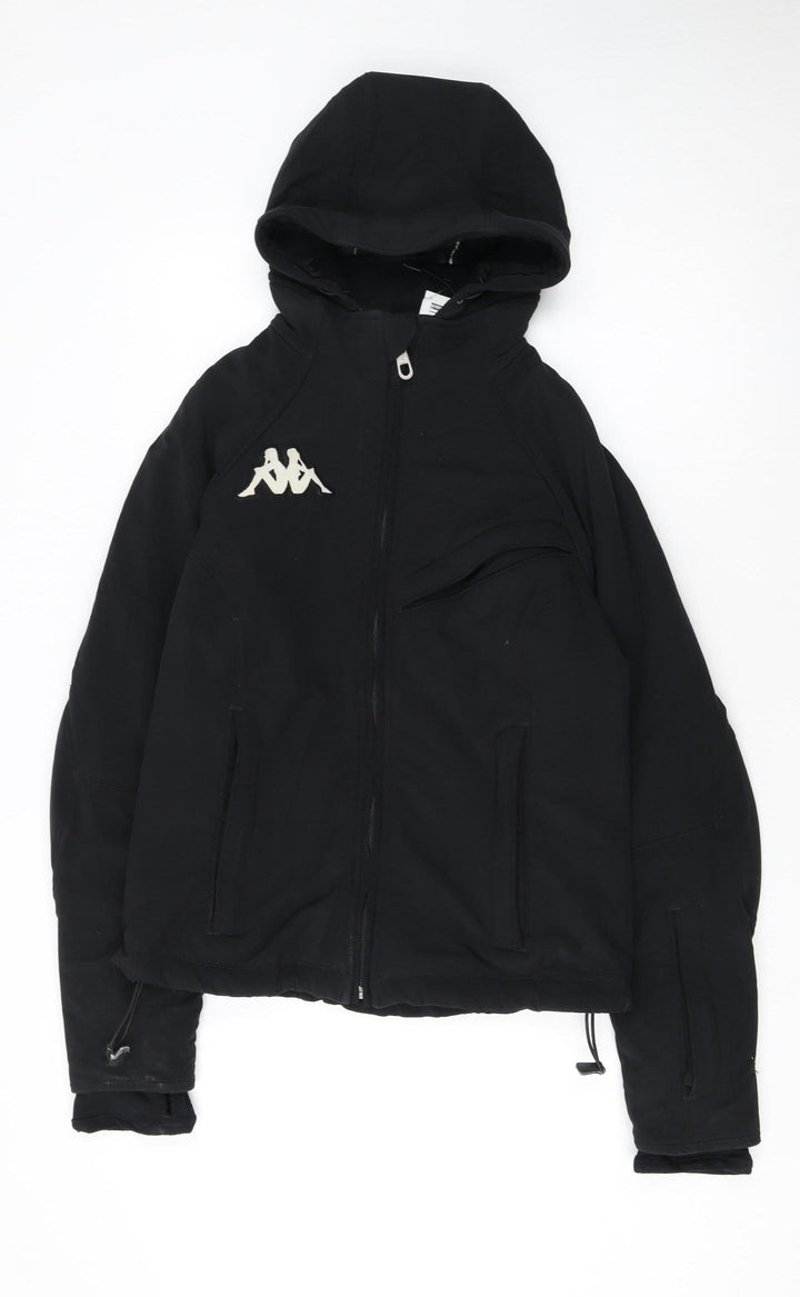Kappa Womens Black XL Hooded Full Zip Winter Puffer Jacket