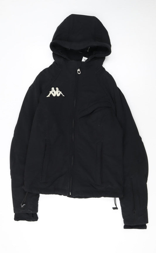 Kappa Womens Black XL Hooded Full Zip Winter Puffer Jacket