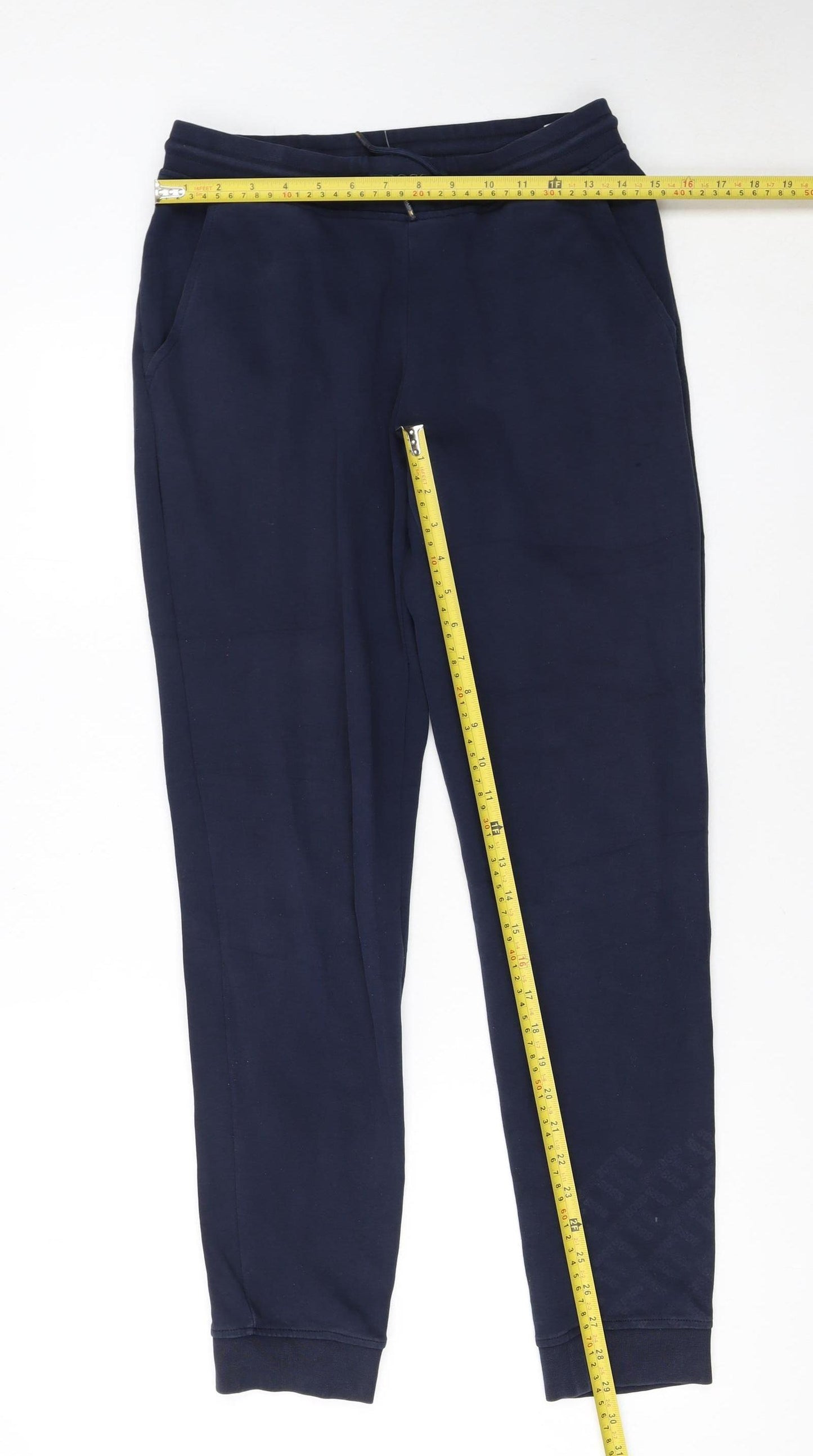 Hugo Boss Boys Blue Jogger Trousers 16 Years Elastic Waist Cotton Blend