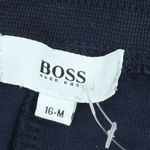 Hugo Boss Boys Blue Jogger Trousers 16 Years Elastic Waist Cotton Blend