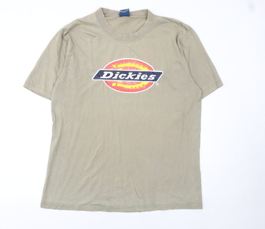 Dickies Men's Beige XL Logo Graphic Crew Neck T-Shirt