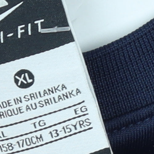 Nike Boys Navy Blue Crew Neck Dri-FIT Sweatshirt XL 13-15 Years Football