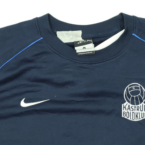 Nike Boys Navy Blue Crew Neck Dri-FIT Sweatshirt XL 13-15 Years Football