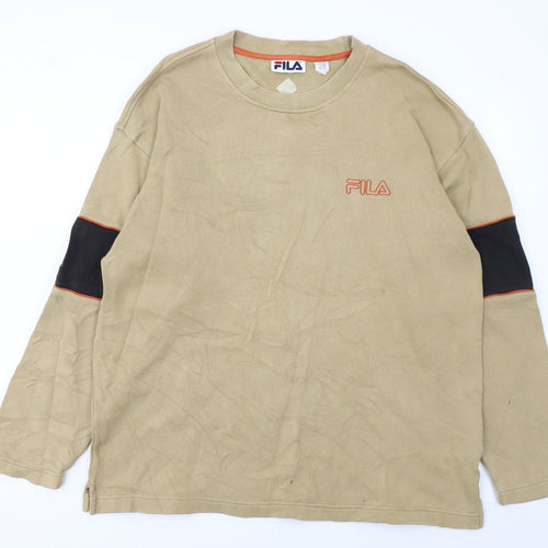 Fila Mens Beige Crew Neck Long Sleeve Sweatshirt Size M