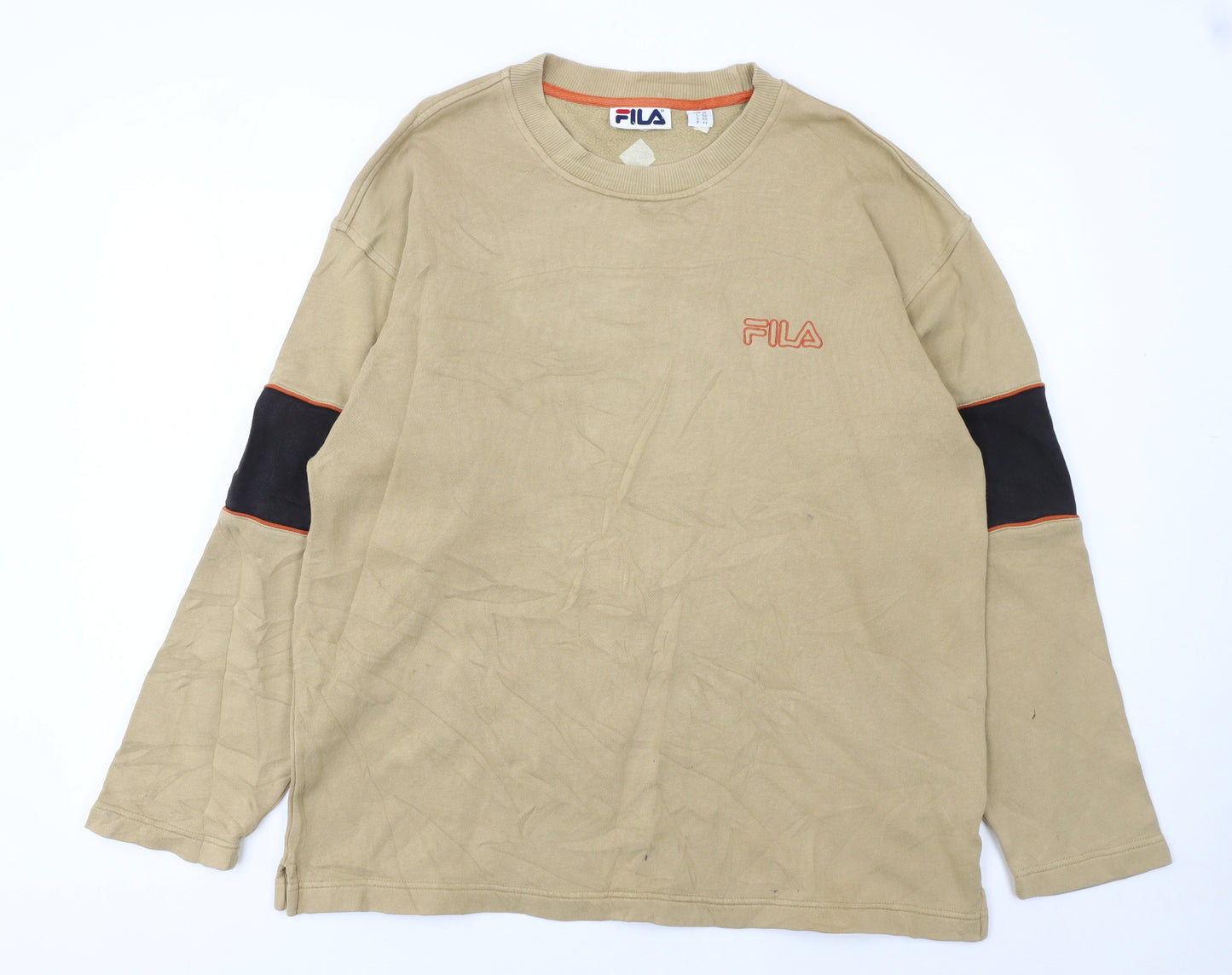 Fila Mens Beige Crew Neck Long Sleeve Sweatshirt Size M