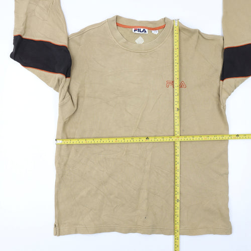 Fila Mens Beige Crew Neck Long Sleeve Sweatshirt Size M