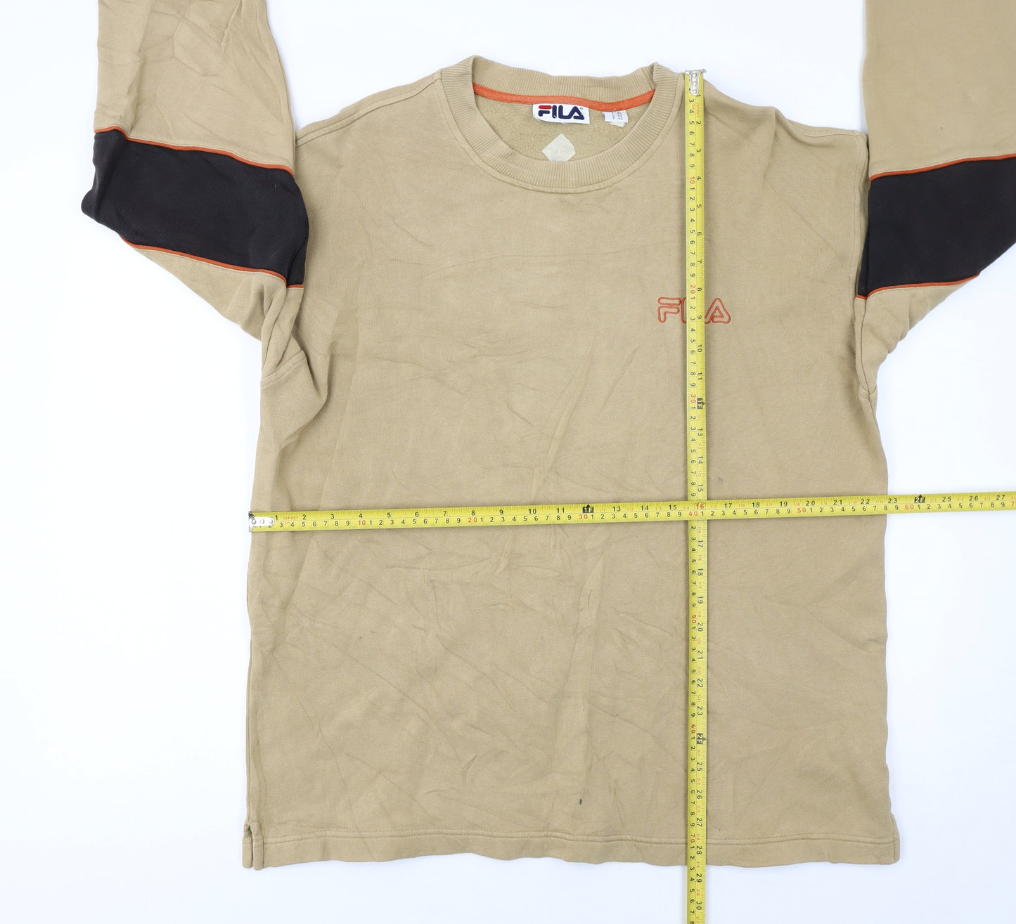 Fila Mens Beige Crew Neck Long Sleeve Sweatshirt Size M