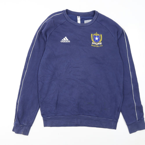 Adidas Men's Blue Small Pullover Sweatshirt Embroidered Logo