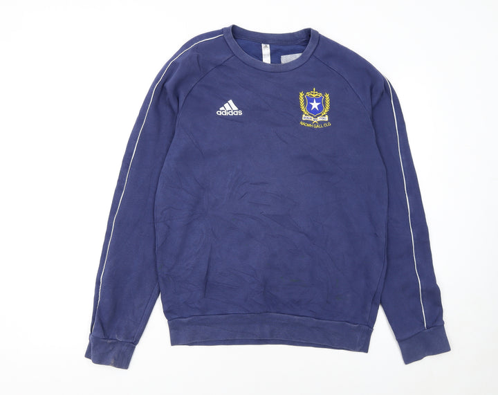 Adidas Men's Blue Small Pullover Sweatshirt Embroidered Logo