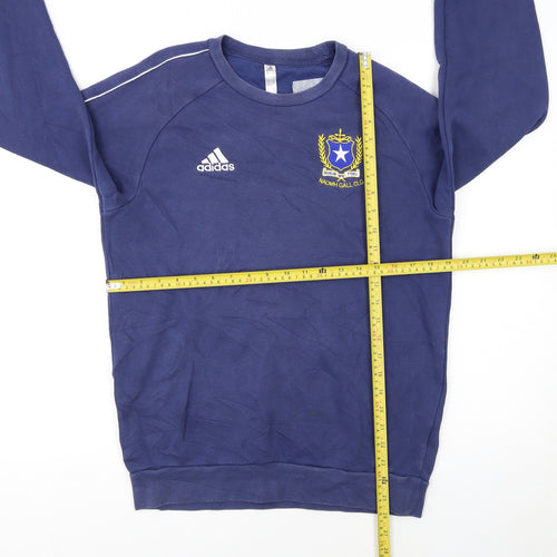 Adidas Men's Blue Small Pullover Sweatshirt Embroidered Logo