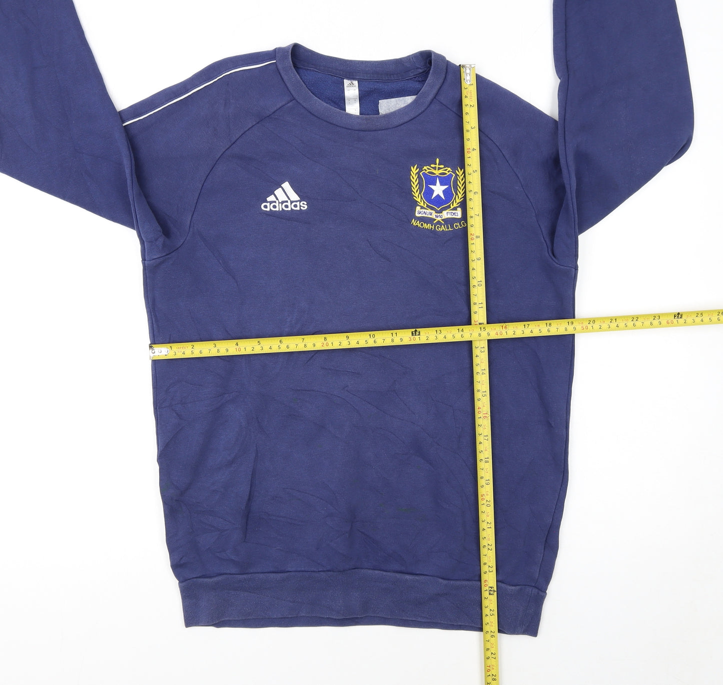 Adidas Men's Blue Small Pullover Sweatshirt Embroidered Logo