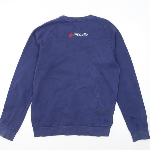 Adidas Men's Blue Small Pullover Sweatshirt Embroidered Logo