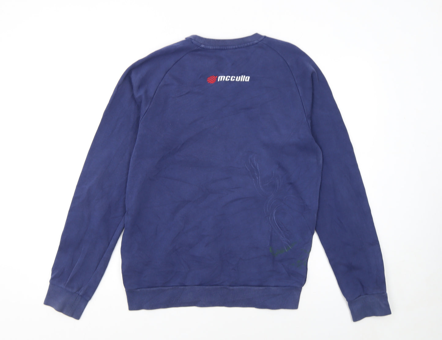 Adidas Men's Blue Small Pullover Sweatshirt Embroidered Logo