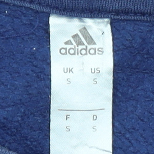 Adidas Men's Blue Small Pullover Sweatshirt Embroidered Logo