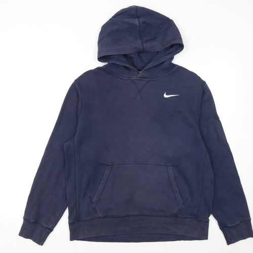 Nike Boys Navy Blue Hoodie XL 13-15 Years Cotton Blend Pullover