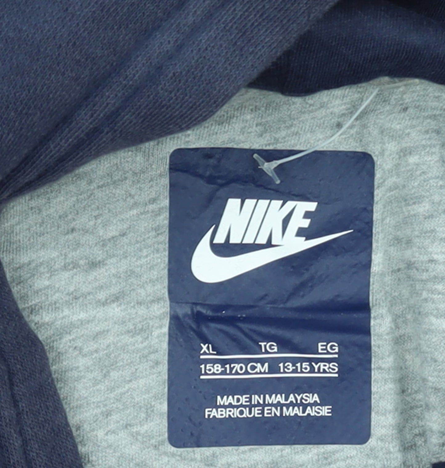 Nike Boys Navy Blue Hoodie XL 13-15 Years Cotton Blend Pullover