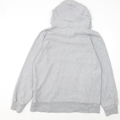 GAP Men's Grey Pullover Hoodie L Classic Logo Fleece Sweatshirt