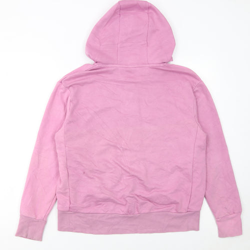 Nike Women's Pink Full Zip Hoodie Small Dri-Fit Logo Casual