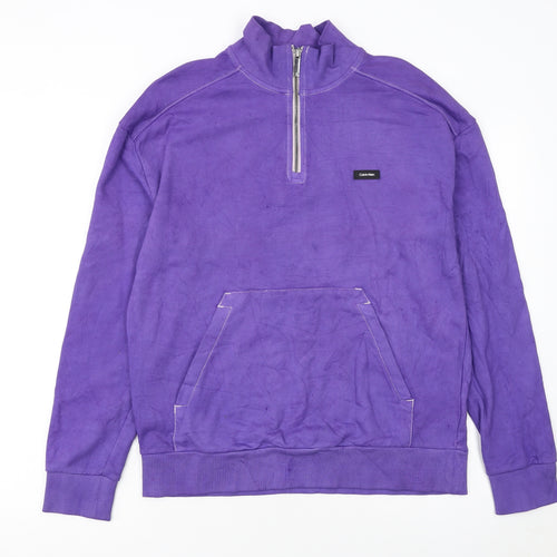 Calvin Klein Women’s Purple 1/2 Zip Cotton Sweatshirt Size S