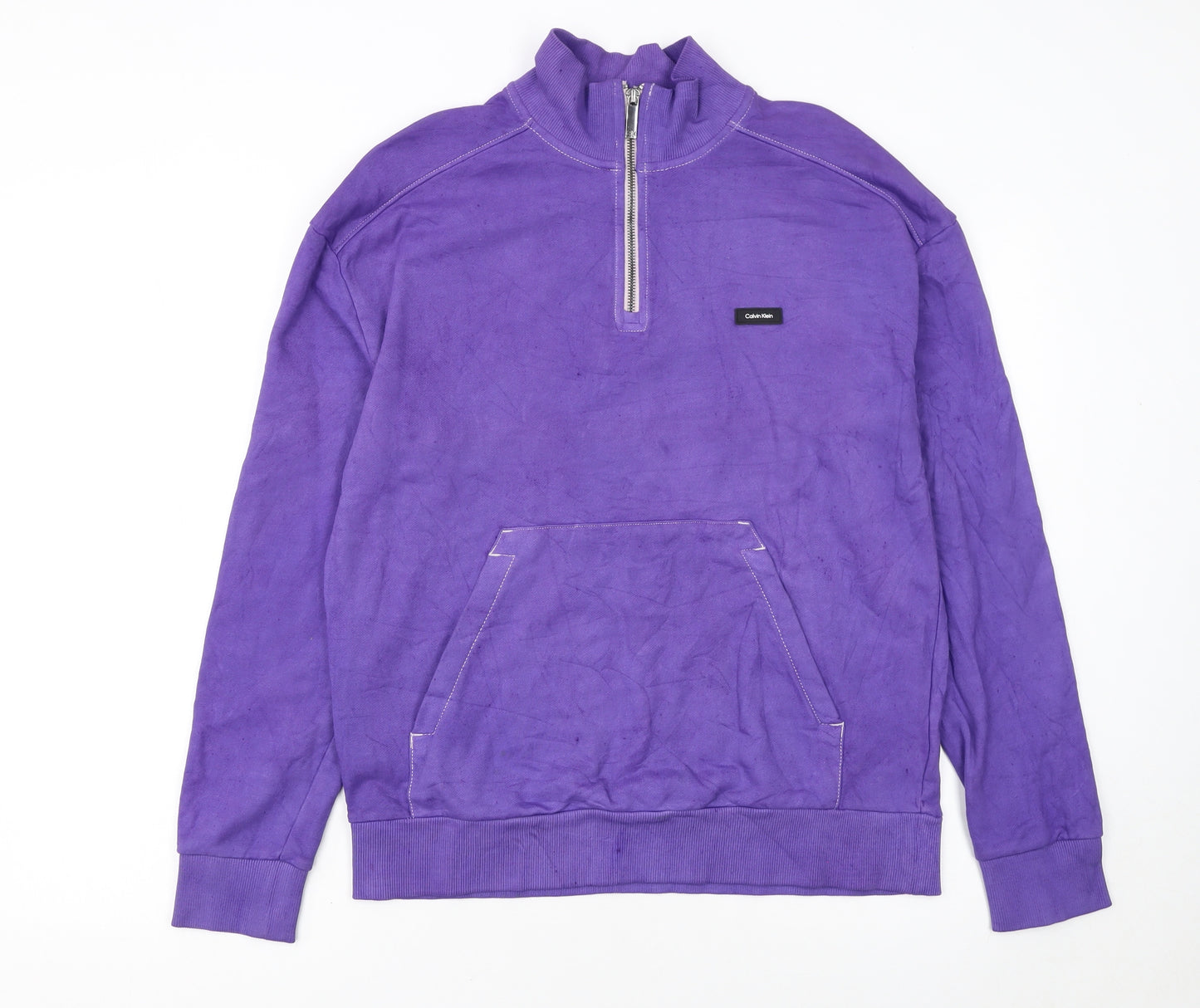 Calvin Klein Women’s Purple 1/2 Zip Cotton Sweatshirt Size S