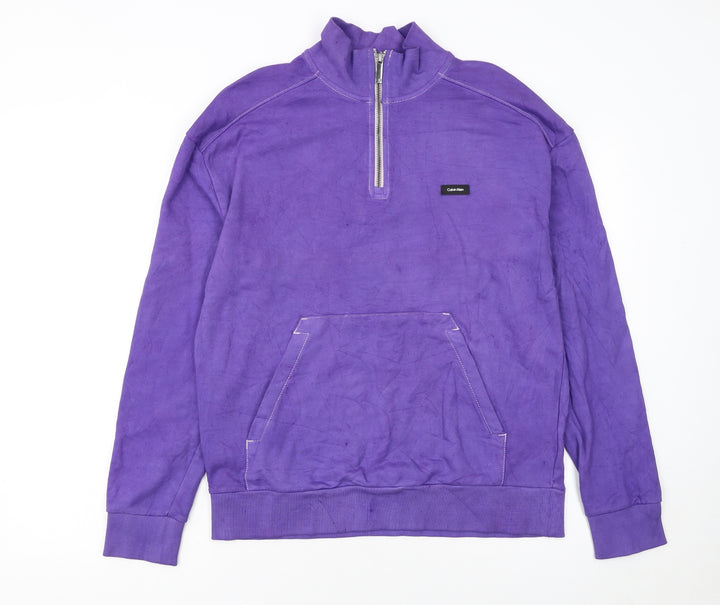Calvin Klein Women’s Purple 1/2 Zip Cotton Sweatshirt Size S