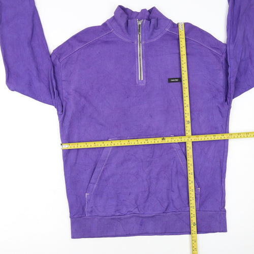 Calvin Klein Women’s Purple 1/2 Zip Cotton Sweatshirt Size S