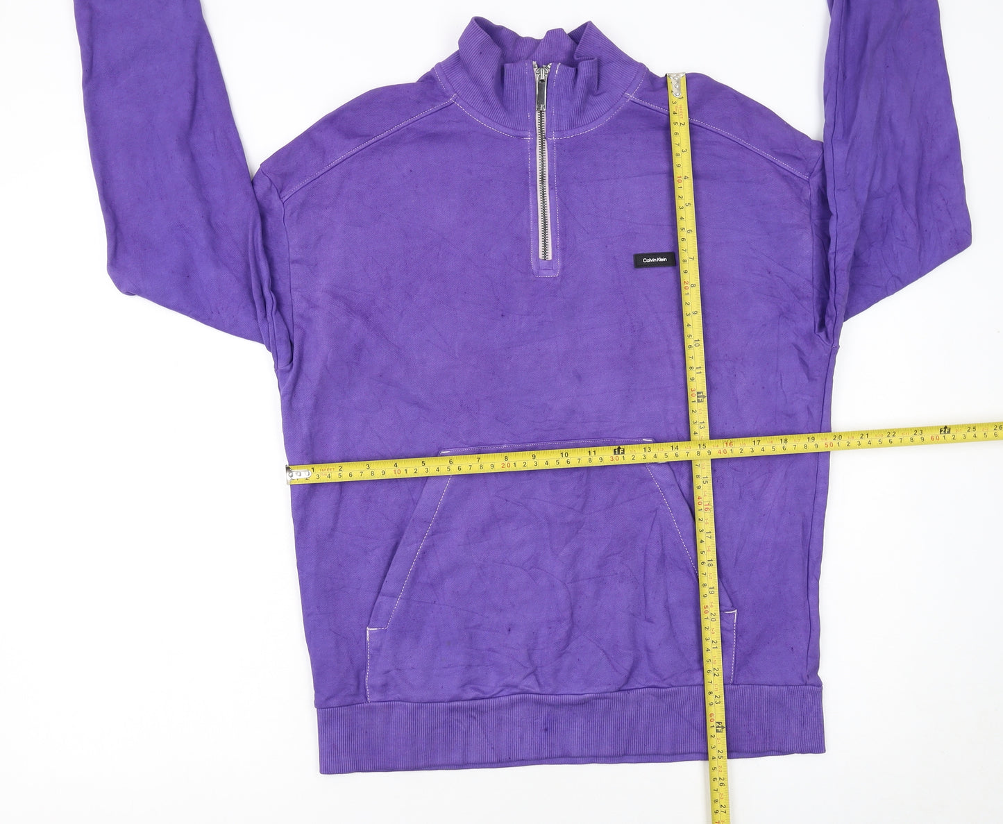 Calvin Klein Women’s Purple 1/2 Zip Cotton Sweatshirt Size S