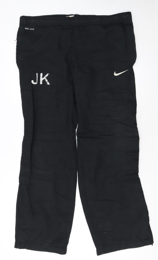 Nike Men's Black Dri-FIT Track Pants S Quick Dry Sportswear