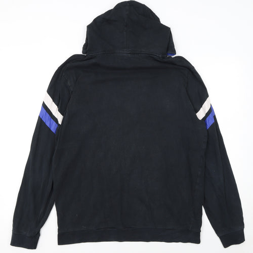 Hugo Boss Men’s Black XL Pullover Hoodie with Logo & Stripe Detail