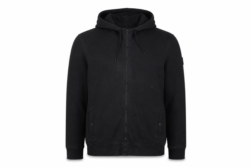 Hugo Boss Men's Black Full Zip Hoodie Size L Cotton Blend