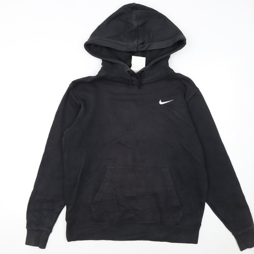Nike Men's Black Pullover Hoodie Medium Logo Fleece Sweatshirt