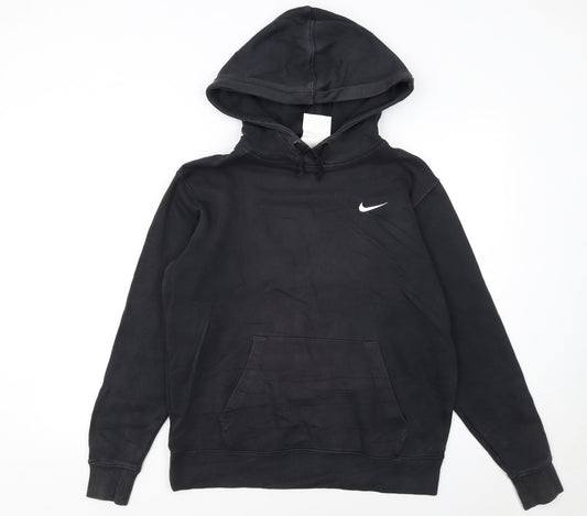 Nike Men's Black Pullover Hoodie Medium Logo Fleece Sweatshirt