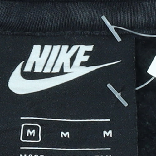 Nike Men's Black Pullover Hoodie Medium Logo Fleece Sweatshirt