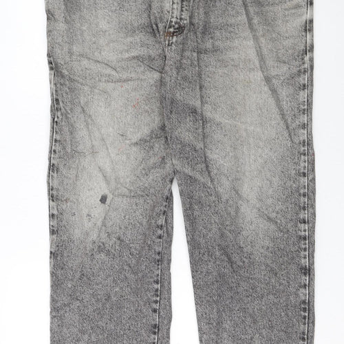 Lee Cooper Men's Grey Acid Wash Straight Jeans W40 L34