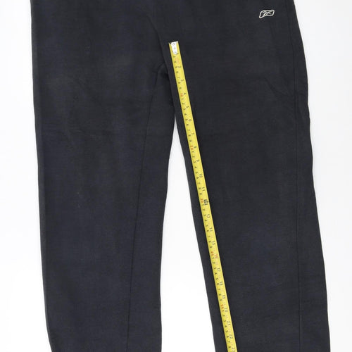 Reebok Men Black Jogger Trousers L Regular Fit Elastic Waist