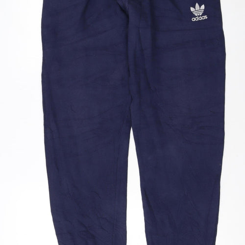 Adidas Womens Blue Sweatpants Size 8 Tapered Fleece Loungewear