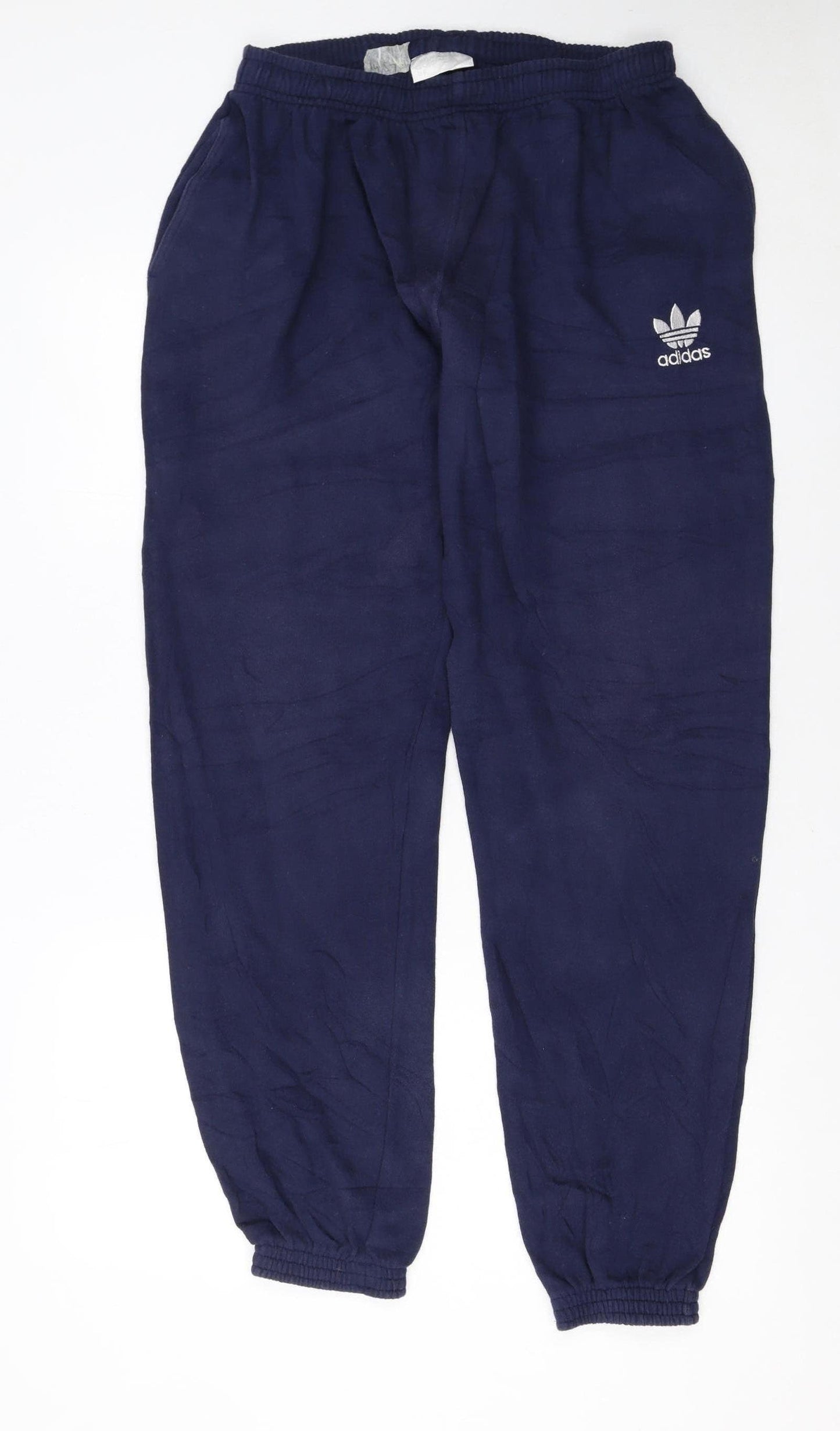Adidas Womens Blue Sweatpants Size 8 Tapered Fleece Loungewear