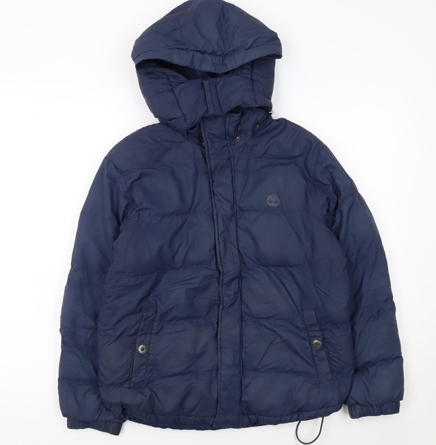 Timberland Boys Blue Hooded Puffer Jacket Size 12 Years