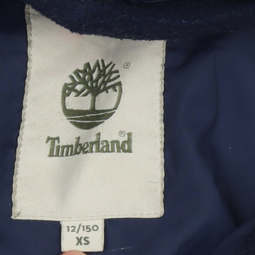 Timberland Boys Blue Hooded Puffer Jacket Size 12 Years
