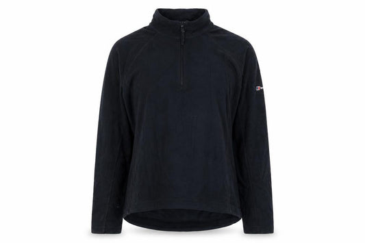 Front view of Berghaus women’s black fleece pullover sweatshirt, size UK 12
