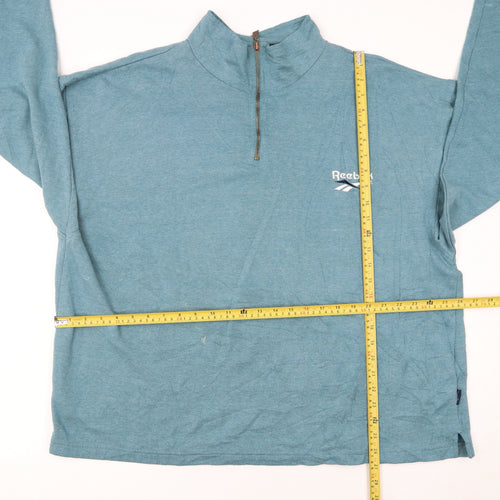 Reebok Women Blue 1/4 Zip Pullover Sweatshirt Size L