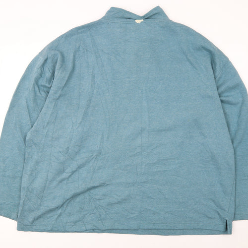 Reebok Women Blue 1/4 Zip Pullover Sweatshirt Size L