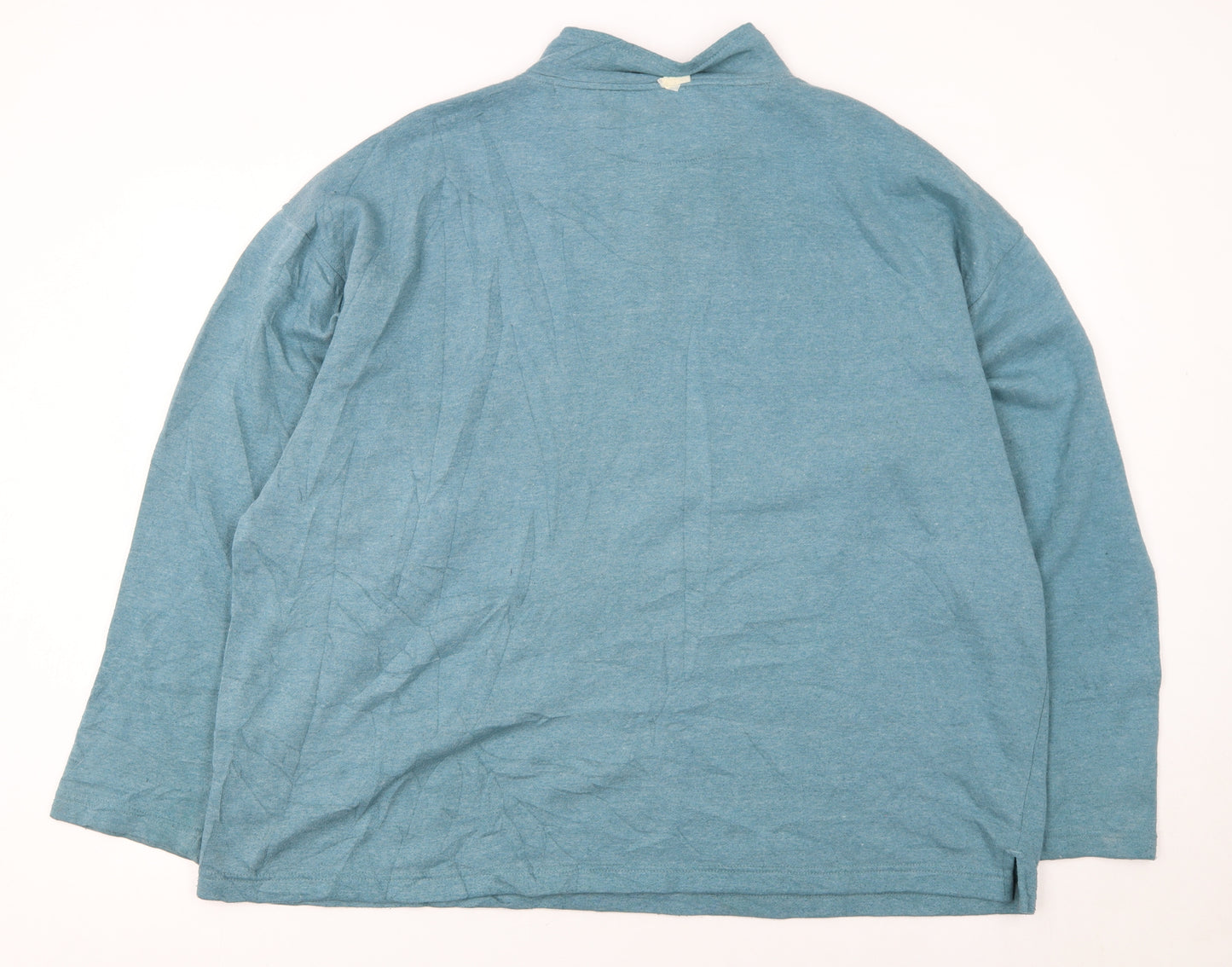 Reebok Women Blue 1/4 Zip Pullover Sweatshirt Size L