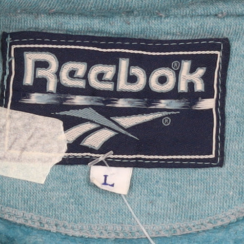 Reebok Women Blue 1/4 Zip Pullover Sweatshirt Size L